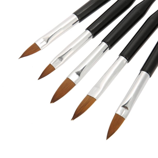 Cepillo del arte del clavo, 5 Unids Set Profesional Pintura de U?as Pincel de Maquillaje DIY Nail Brush Gradient Efecto Talla Fina Detalles Salones Ecomeon no