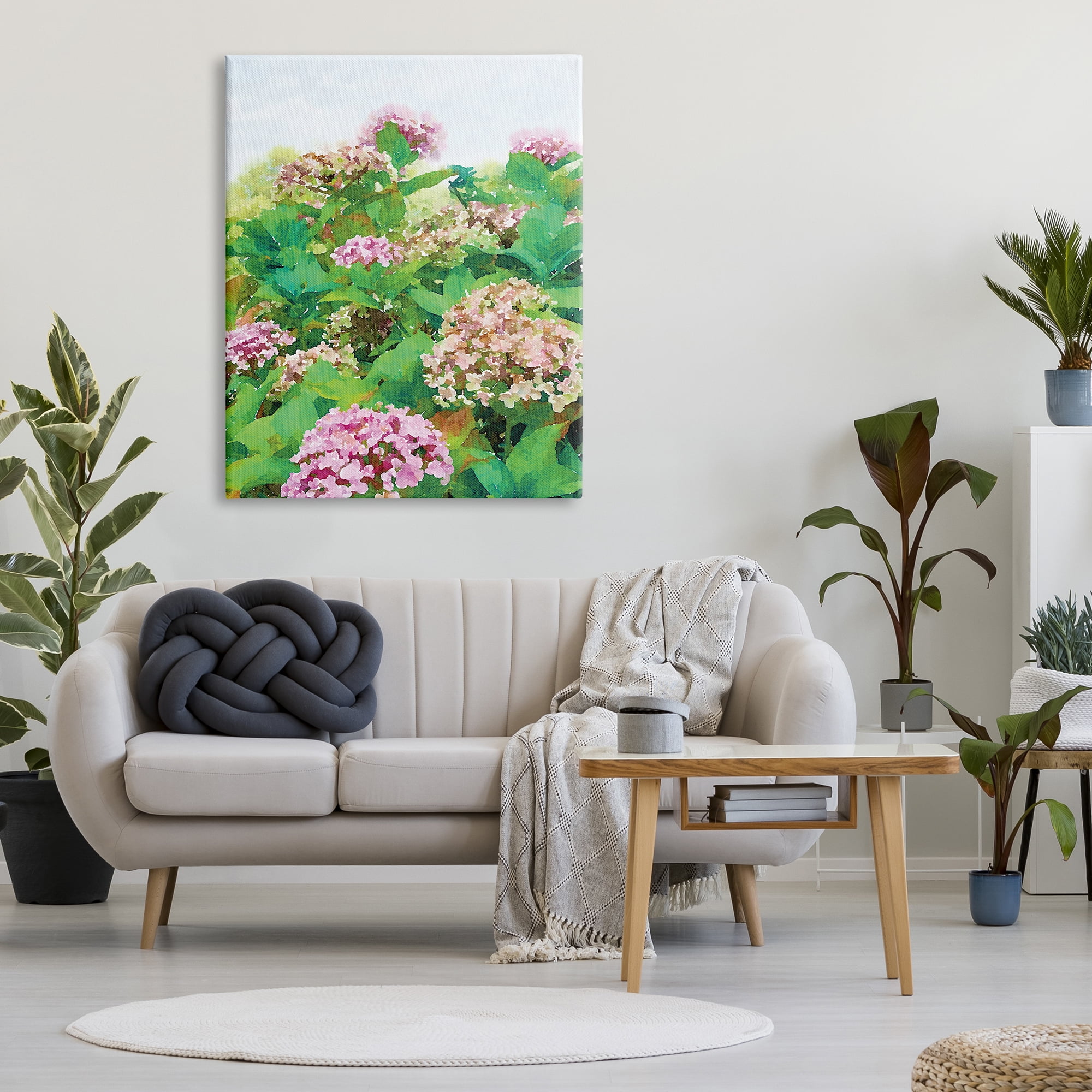 Stupell Industries Pink Geranium Bushes In Field Clear Sky, 36 x 48, Designed by Emily Navas