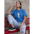 thumbnail image 2 of White Feather Shaped T-Shirt Women -Image by Shutterstock, Female XX-Large, 2 of 4