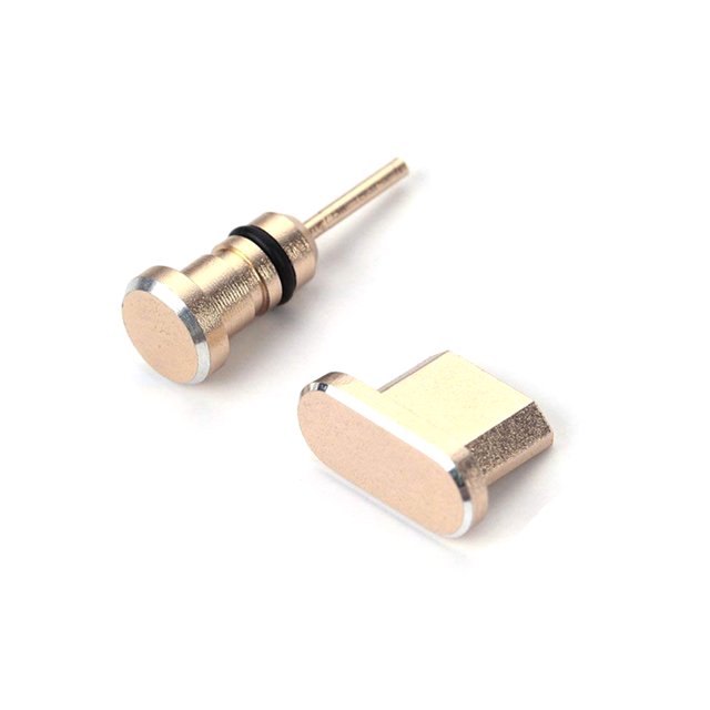 Maoww 2PCS/Set Metal Charging Port + Earphone Port Dust Plug Replacement for Android Mobile Phone 3.5mm Headset Stopper