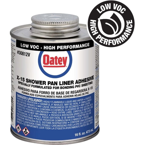 Oatey 16 Oz. Low Voc X-15 Shower Pan Liner Adhesive PVC Cement 30812V