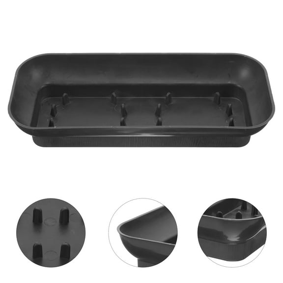 WEAVILUX Floral Tray Flower Arrangement Containers Plastic 1Pcs Black Minimalist