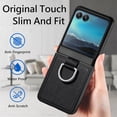 thumbnail image 5 of for Motorola Razr+ Plus 2023 Case, PU Leather Protective Cover with Ring Flip Phone Case Motorola Razr Plus 2023 / Razr 40 Ultra ZH Black, 5 of 18