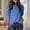 *Blue, variant on ClodeEU Women's Summer V Neck Short Sleeve Blouse ,Casual Puff Sleeve Top with Cutout Detail Rose Gold,Womens Plus XXL