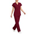 thumbnail image 2 of Fengactive Scrubs for Women Set Stretch Stand Collared Scrub Top Long Pant Nursing Uniforms Scrubs Sets with Pockets, 2 of 5