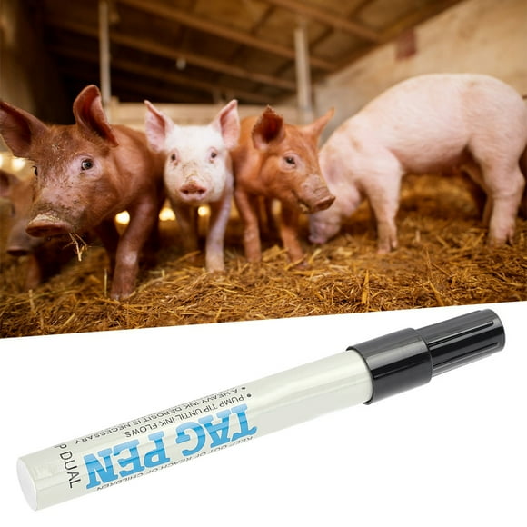 Ear Tag Pen, Dedicated Waterproof Ink Colorfast Marking Pen Farm Accessories, Compact Size Safe Identify Standard Pen Ear Label Pork Sheep Bull Label For Farm, Home