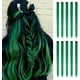 thumbnail image 2 of FESHFEN Extensiones de cabello con clip verde, extensión de cabello de color, 10 piezas, pieza de cabello resaltado, clip sintético recto colorido en postizos para mujeres y niñas, fiesta diaria, Navi, 2 of 4