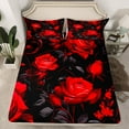 thumbnail image 2 of Castle Fairy Boys Girls Floral Red Rose Twin Sheet Sets 3pcs,Exotic Style Twin Fitted Sheet Microfiber,Spring Garden Breathable Flat Sheet,Luxury Bedroom Decor, 2 of 7