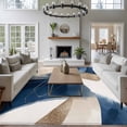 thumbnail image 4 of Navy Blue Geometric Large Area Rugs for Bedroom Living Room, Soft Non Slip Carpet Bedside Rug, Abstract Art Modern Rectangular Floor Cover Kitchen Accent Rug 5'x7' for Dining Room/Office, 4 of 9