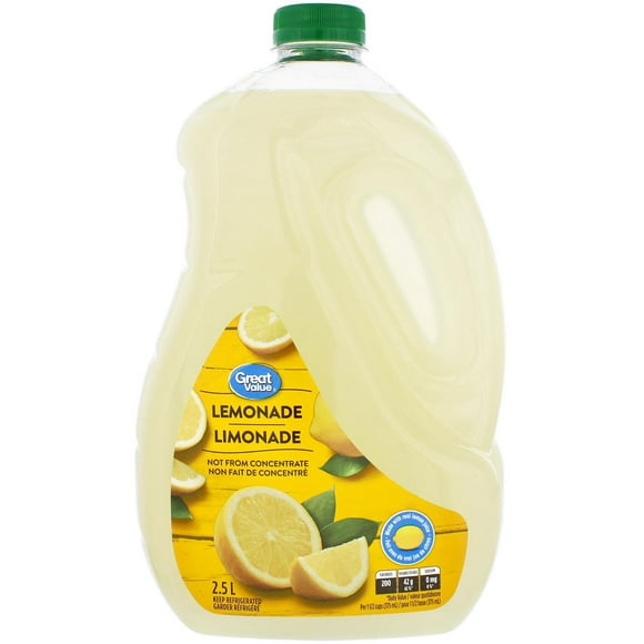 Great Value Not-from-Concentrate Lemonade, 2.5 L