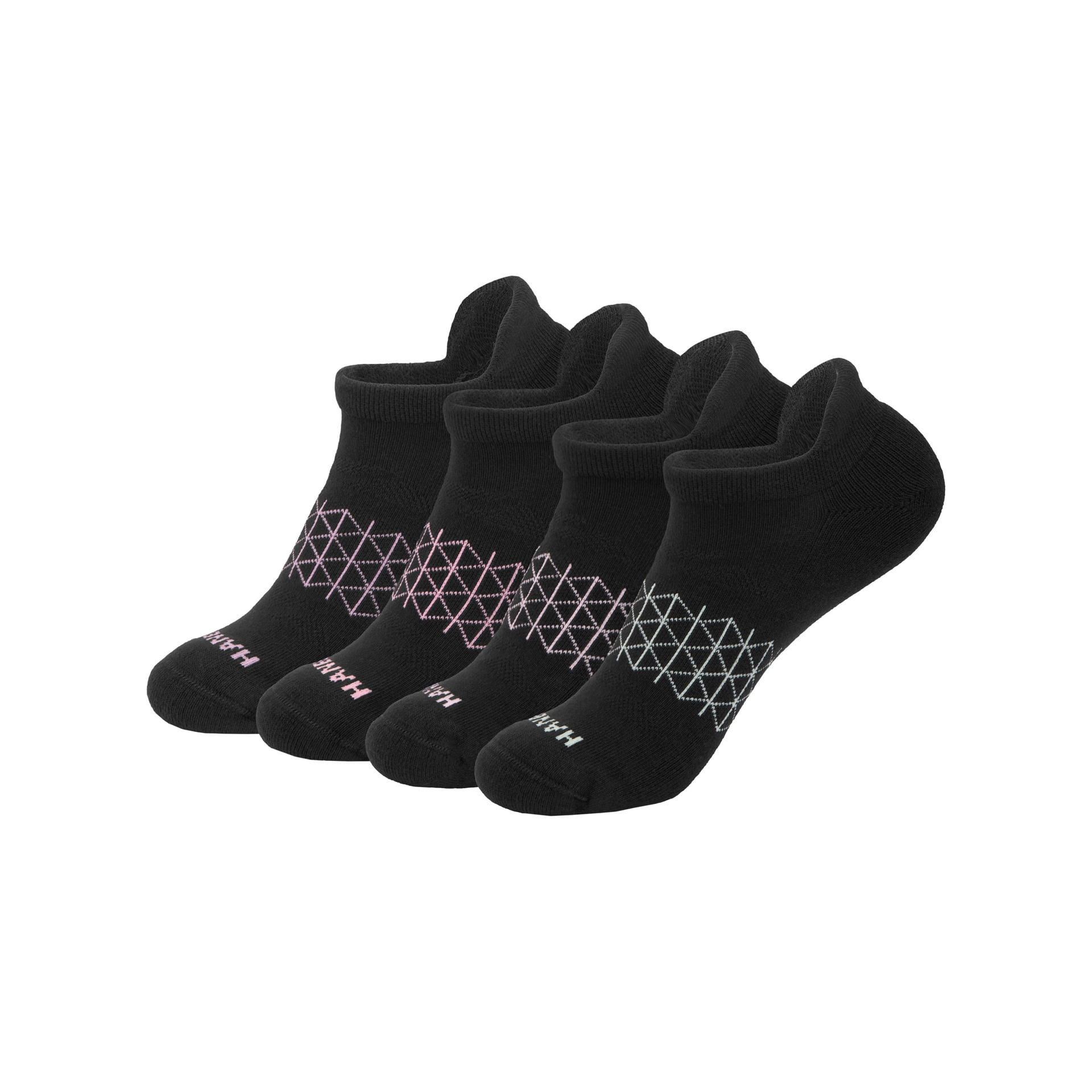 Hanes Womens Absolute Comfort No-Show Socks w/ Heel Shield, 4-Pack, Size 5-9