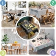 thumbnail image 4 of Black Sunflower Sunshine Pattern Rectangle Tablecloth 60"x84",Waterproof Polyester Rectangle Table Cloth, Wipeable Spillproof Polyester Tablecloth for Dining, Camping, Indoor and Outdoor, 4 of 5