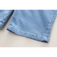 thumbnail image 3 of Small and medium-sized children's new summer short sleeved set for boys and girls, baby 0-5 years old cotton top, denim straps, shorts, two-piece set, 3 of 4