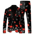 thumbnail image 4 of Mens Vintage Printed Pocket Lapel Button Suit Fashion Retro Style Blazer Slim Fit Casual Dress Party Jacket Sport Coat, 4 of 4