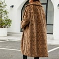 thumbnail image 6 of Fanxing Clearance Plus Size Fuzzy Coats for Women Leopard Faux-Fur Coats Long Sleeve Warm Winter Shaggy Party Coat Fluffy Solid Color Long Cardigan Outwear, 6 of 7