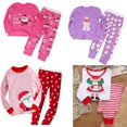 thumbnail image 2 of Pijamas para bebés y niñas, trajes de Navidad, 100% algodón, camiseta, pantalones, ropa de dormir, camisón, Tops X'mas, 2 of 4
