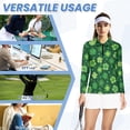 thumbnail image 6 of Uorisanigo Cute Four-Leaf Womens Golf Shirt Versatile Relaxed Women's Long Sleeve Athletic Shirts Fashionable Casual 1/4 Zipper Dry-Fit Workout Tops Size XL, 6 of 7