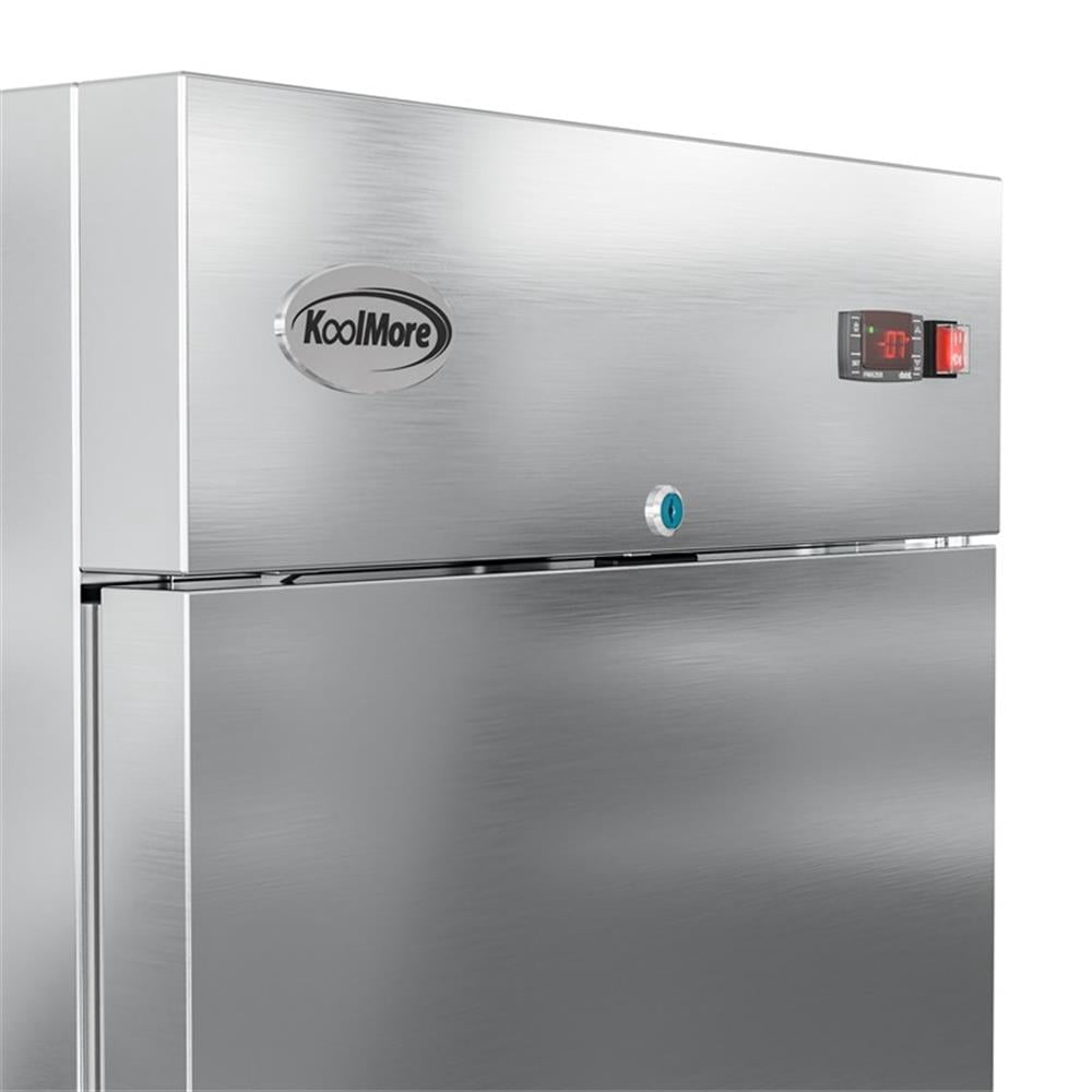 Pemberly Row 29" Commercial Stainless Steel Half Door Reach-In Freezer in Silver