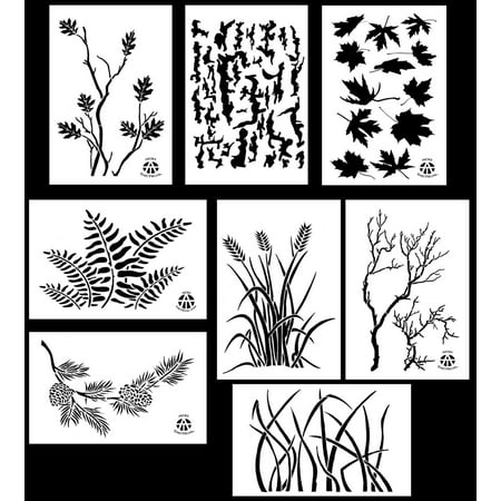 8Pack! Spray Paint Camouflage Stencils 10 Mil DIY Camo Templates 14