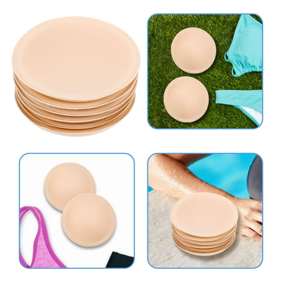 LEORX 3 Pairs of Breathable Pads for Bathing Suits Beige Sponge Removable Women