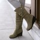 thumbnail image 4 of Zapatos de mujer, Color sólido, moda informal, gamuza, cremallera superior, tacones de cuña, cálido invierno, botas de vaquero resistentes al desgaste Wmkox8yii sa3377, 4 of 6