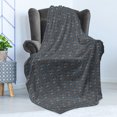 thumbnail image 4 of Cartoon Soft Flannel Fleece Throw Blanket, Disparate Fossil Dinosaurs Skeletons Jurassic Period, Cozy Plush for Indoor and Outdoor Use, 70" x 90", Seal Brown Slate Blue, by Ambesonne, 4 of 5