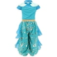 thumbnail image 3 of 2021 New Birthday Party Princess Jasmine Dress Halloween Aladdin Costume Sequined Performance Ballet Dress Peacock Pageant Gowns Size Available 4T-5T, 3 of 3