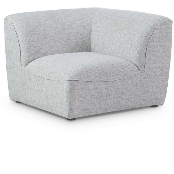 Meridian Furniture Miramar Grey Durable Linen Textured Corner