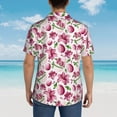 thumbnail image 6 of Balery Lilies Flowers Print Men's Hawaiian Shirts Short Sleeve Beach Shirt Relaxed Fit Vacation Button Down Shirts-X-Large, 6 of 9