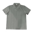 thumbnail image 2 of Men's Polo Shirt Knit Textured Stretchy Casual Short Sleeve Collared Button Split Loose Fit Summer Golf Shirts,2XL, 2 of 5