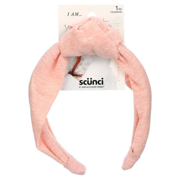 Scunci Earth-Friendly Planet Soft Cotton Knotted Fabric Headband, Pink