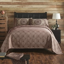 VHC Brands Coverlet King Woven, Waffle Reversible Coverlet, Boho Style Bedding, Bedroom Decor, Lush Blanket, Farmhouse, Custom House, Rectangle 97x106, Burgundy Tan Black