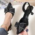thumbnail image 4 of Xfvqtps Womens Rhinestone Bow Slingback Pump Shoes Pointed Toe Evening Heels for Wedding Party Formal Wear, 4 of 8