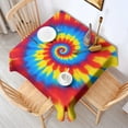 thumbnail image 2 of Colorful Tie Dye Mandala Pattern Square Tablecloth,Waterproof Square Table Cover,Wipeable Spillproof Washable Table Cover for Home Kitchen Party Decor 60"x60"(152x152cm), 2 of 6