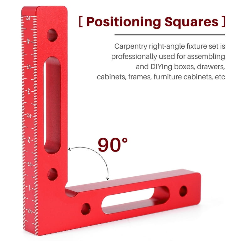 2 Pcs Aluminium Alloy 90 Degree Positioning Squares Right Angle Clamps  Woodworking Carpenter Tool Corner Clamping Square 