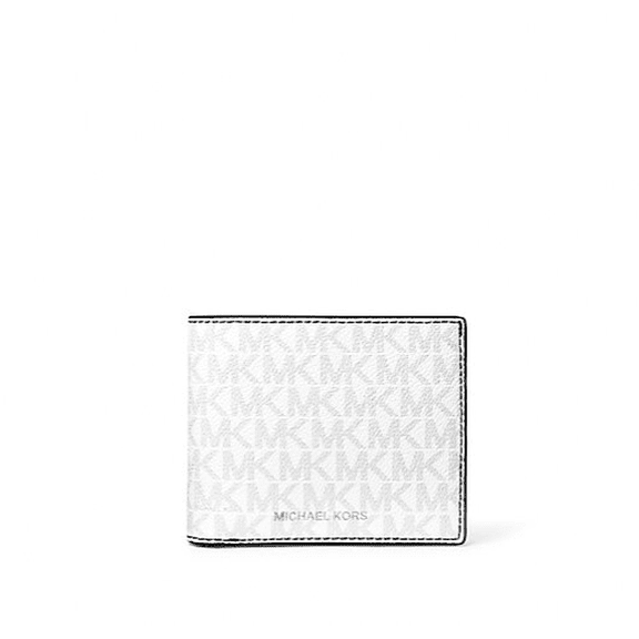 Michael Kors Men's 3 In 1 Cooper Logo Billfold Wallet With Passcase MK $198 (Bright White Signature)