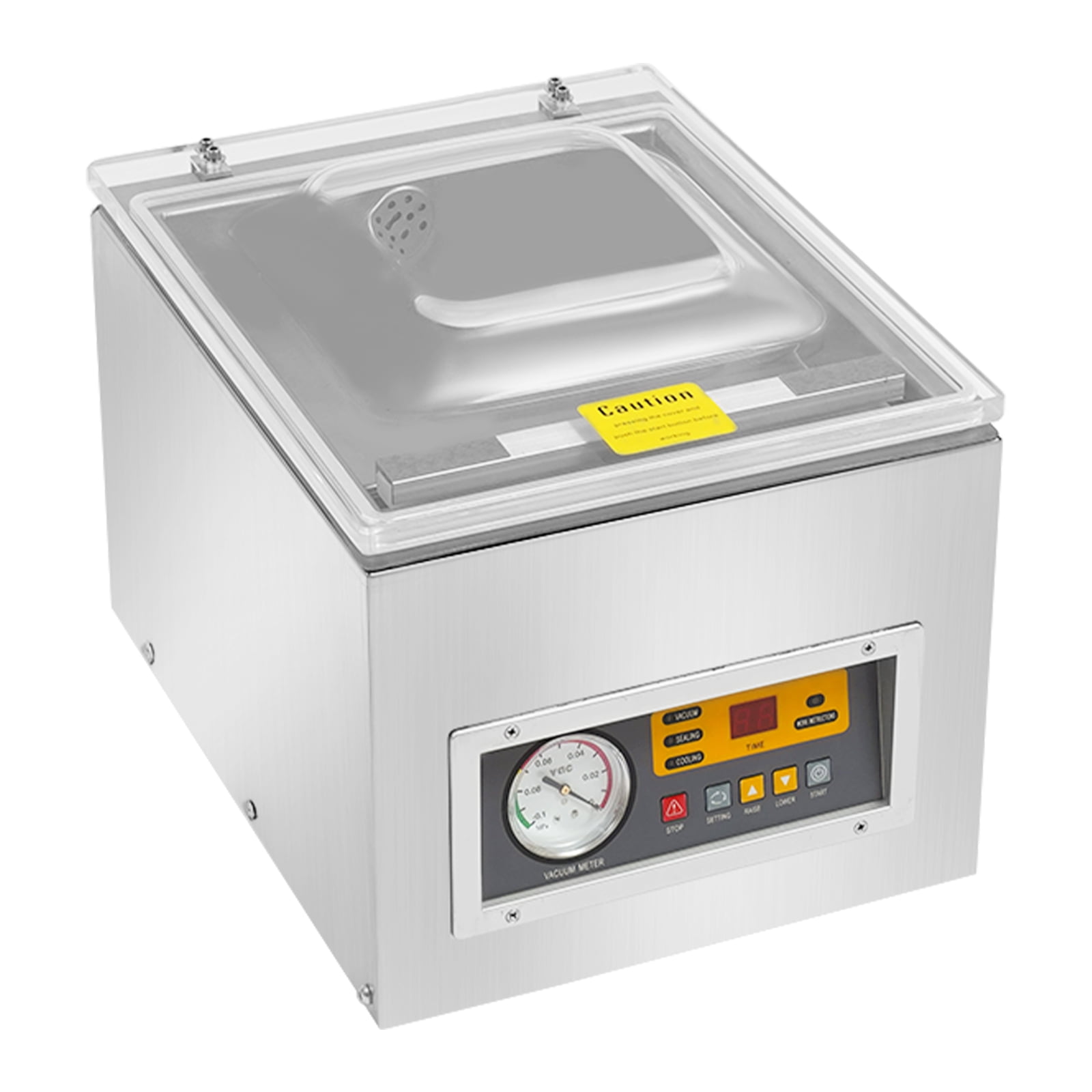120W 40*31*28cm Commercial Vacuum Sealing Packaging Machine Silver Automatic Tabletop Sealer Chamber