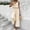 Beige, variant on Women's Pants Solid Color Buttoned Cropped Wide Leg Elastic Waist Bodysuit White M