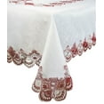 thumbnail image 1 of Lace Tablecloth -White/Burgundy, 60x90 Inch, 1 of 2