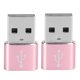 thumbnail image 1 of Adaptador tipo C a USB de aleación de aluminio de 2 piezas para transmisión de datos de sincronización de carga (rosa), 1 of 8