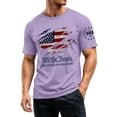 thumbnail image 5 of 250 Anniversary USA Shirt Mens American Flag T Shirt Crewneck Pullover Short Sleeve Patriotic Tops,S, 5 of 6