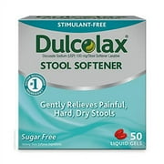 Dulcolax Stool Softener Laxative Liquid Gel Capsules (50ct) Gentle Relief, Docusate Sodium 100mg