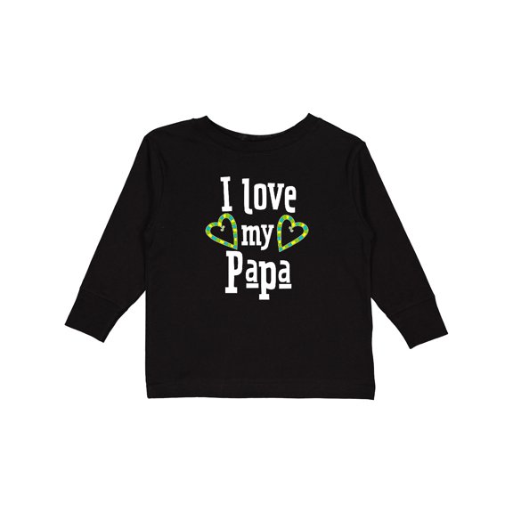 Inktastic I Love my Papa- hearts Boys or Girls Long Sleeve Toddler T-Shirt