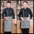 thumbnail image 3 of Toystoory Chef Coat Unisex-Adult manga larga permeabilidad al aire hornear uniforme de cocina fácil de limpiar para otoño e invierno Negro L, 3 of 6