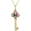 Keepsake Personalized Family Jewelry Family Key Pendant with Birthstones available in Sterling Silver, Gold over Silver, Yellow and White Gold