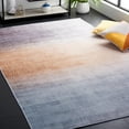 thumbnail image 3 of SAFAVIEH Tacoma Lue Abstract Machine Washable Area Rug, Grey/Rust, 8' x 8' Square, 3 of 13