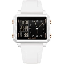 Digital Watches for Men Women Waterproof Unique Rectangle Watch Stopwatch Countdown Alarm Analog Silicone Strap Transparent Case