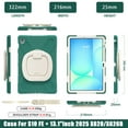 thumbnail image 3 of For Samsung Galaxy Tab S10 FE+ 13.1 inch SM-X620/X626 Case, 360 Rotatable Handle Stand, Shoulder Strap, Drop-Proof Design, Emerald Green, 3 of 7