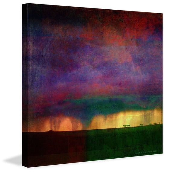 "Storm Sketch with Horses" Painting Print on Wrapped Canvas