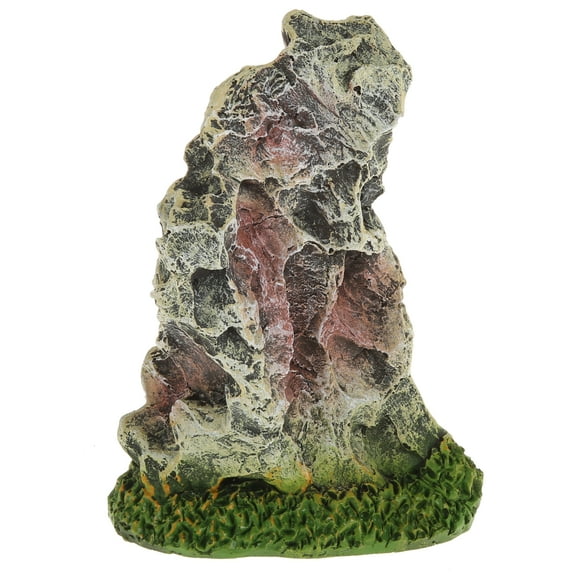 Unique Bargains Aquarium Landscape Mountain Decoration Artificial Aquatic Terrariums Stone White Green 6.30" Height